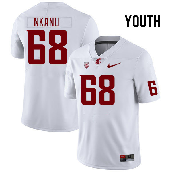 Youth #68 Christy Nkanu Washington State Cougars College Football Jerseys Stitched Sale-White